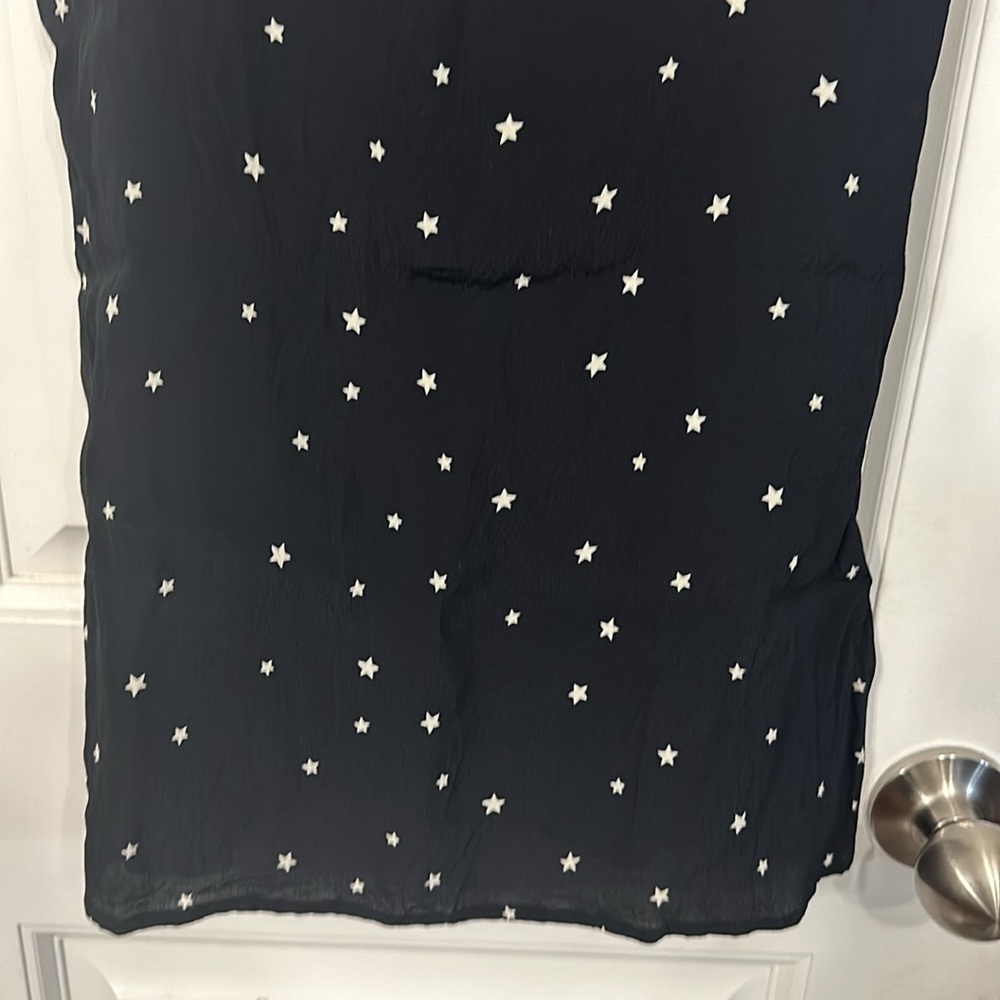 Reformation Lindsay Mini Dress in Satellite Size 0 Black White Stars - Picture 5 of 11